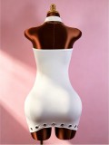 Women Halter Neck Stretch Backless Bodycon Dress