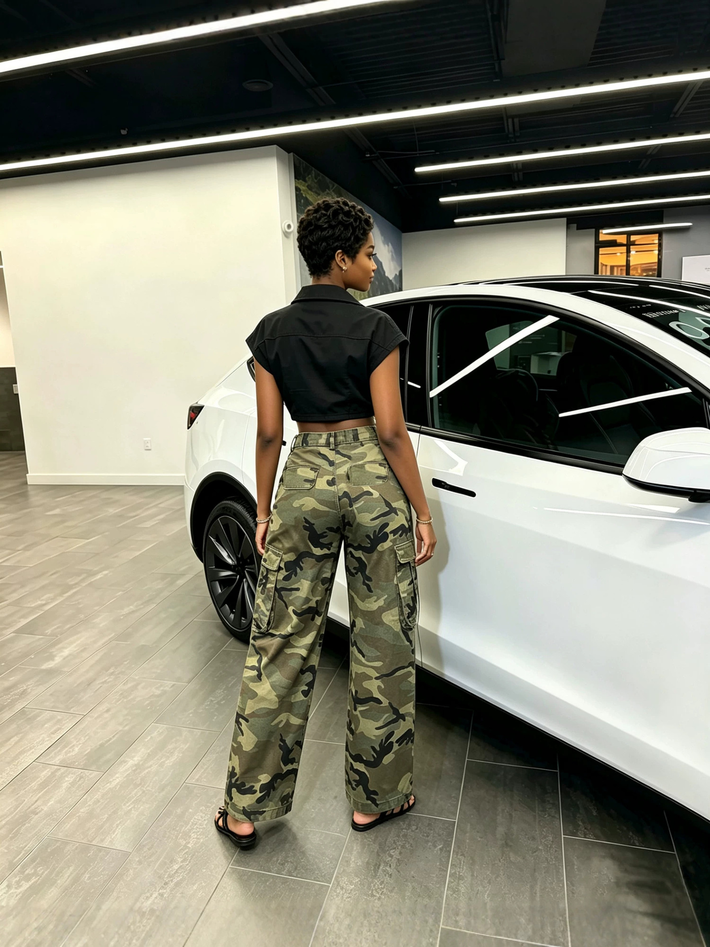 Camouflage Cargo Denim Pants for Casual Streetwear