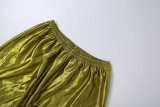 Women Summer Casual Color Block U‑Neck Top and Pant Two Piece Set