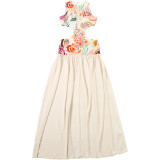 Women Summer Patchwork Sleeveless Backless Dress