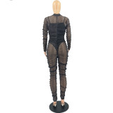 Women Sexy Mesh See‑Through Jumpsuit