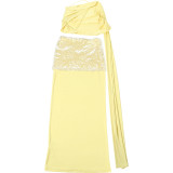 Women Summer Sexy One Shoulder Slash Shoulder Backless Dress