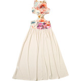 Women Summer Patchwork Sleeveless Backless Dress