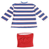 Women Summer Striped Printed Strapless Color Block Tops