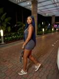 Women Beaded Sleeveless Bodycon Dress