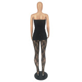 Women Sexy Mesh Top & Tights Two Piece Set