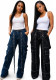 Women Causal Cargos Denim Pants With Pockets Camisole Top