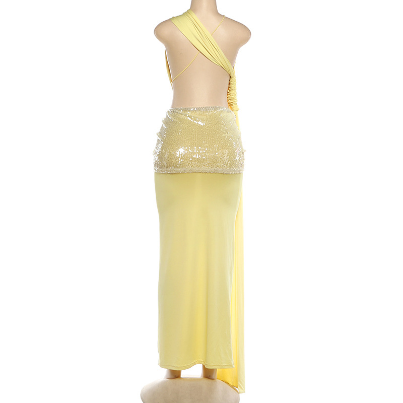 One-Shoulder Backless Dress for Summer Parties