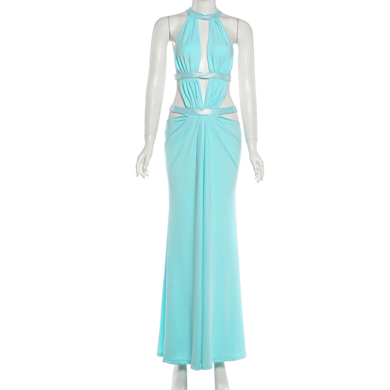 V-Neck Ruched Patchwork Dress for Summer Parties