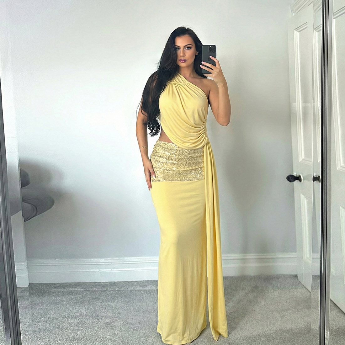 One-Shoulder Backless Dress for Summer Parties