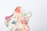 Women Summer Patchwork Sleeveless Backless Dress