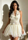 Women's Elegant Chic Halter-Neck Floral Patchwork High-Waist A-Line Mini Dress