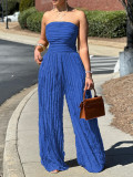 Women Casual Holidays Sexy Strapless Sleeveless Wide-leg Jumpsuit