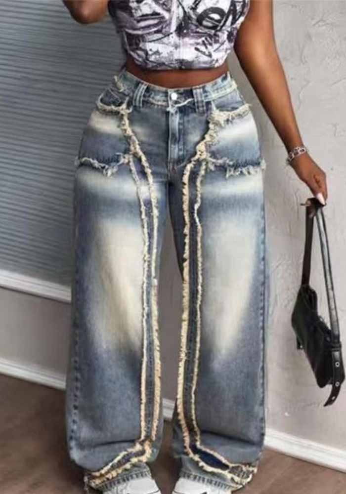 Loose Wide-Leg Denim Pants for Summer Casual Streetwear