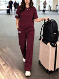 Spring/Summer Women's Fashion Casual Short-Sleeve T-shirt and Pants Two-Piece Set