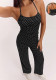 Women's Fashion Polka-Dot Sleeveless Strappy Tank Top and Straight-Leg Wide-Leg Pants Yoga Sports Set