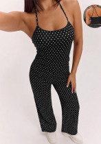 Women's Fashion Polka-Dot Sleeveless Strappy Tank Top and Straight-Leg Wide-Leg Pants Yoga Sports Set Women's Fashion Polka-Dot Sleeveless Strappy Tank Top and Straight-Leg Wide-Leg Pants Yoga Sports Set