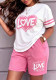 Spring/Summer Women's Fashion Casual Short-Sleeve T-shirt and Shorts Two-Piece Set