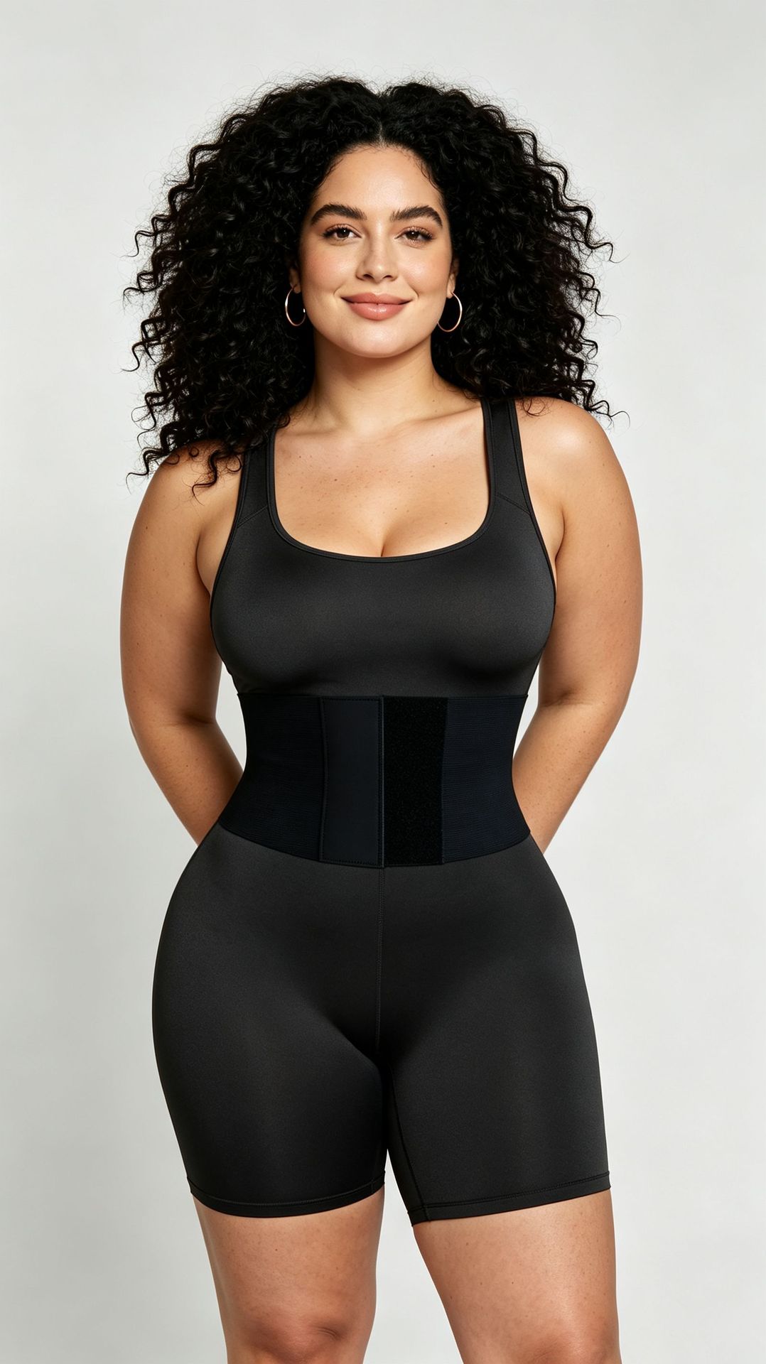 Lace-Up Sweat Waist Trainer Fitness Romper for Activewear