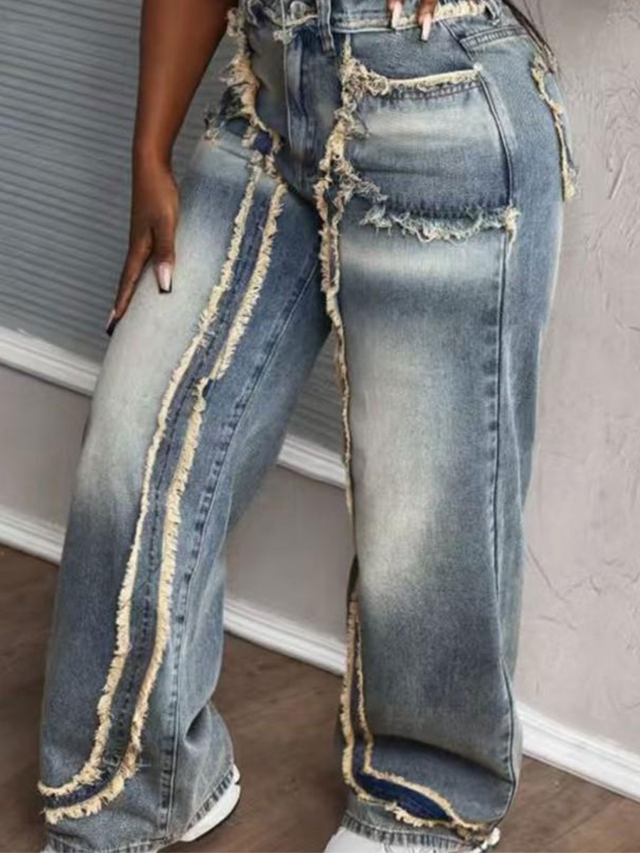 Loose Wide-Leg Denim Pants for Summer Casual Streetwear