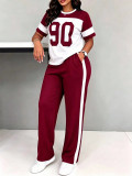 Spring/Summer Women's Fashion Casual Short-Sleeve T-shirt and Pants Two-Piece Set