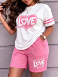 Spring/Summer Women's Fashion Casual Short-Sleeve T-shirt and Shorts Two-Piece Set