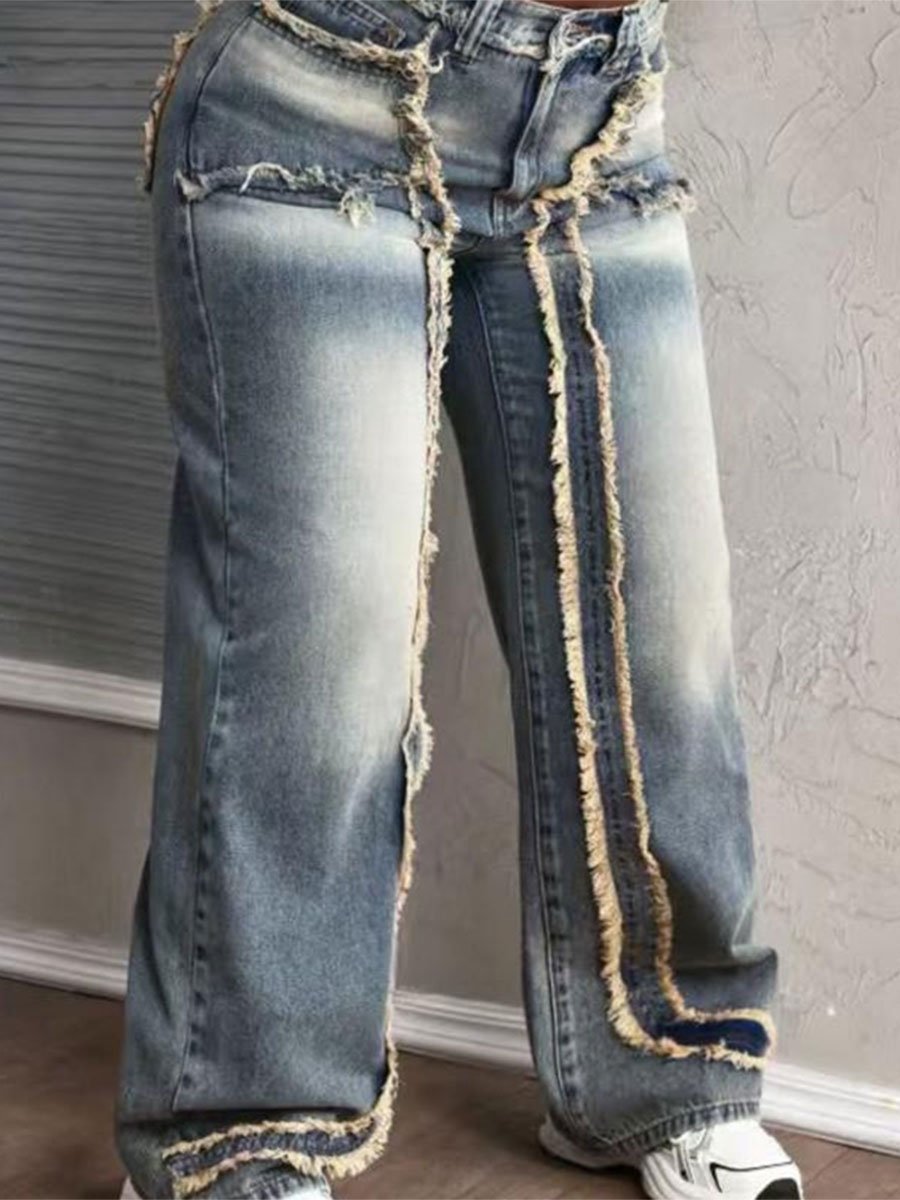 Loose Wide-Leg Denim Pants for Summer Casual Streetwear