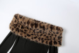 Women's Fall Chic Fur-Collar Patchwork Off-Shoulder Two-Piece Set