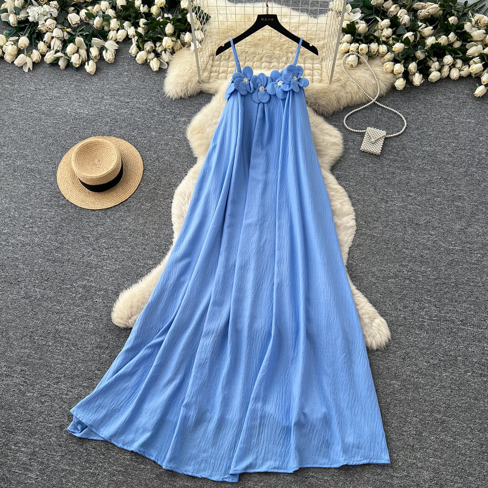 Yellow Halter-Neck Sleeveless Maxi Dress for Summer Holidays