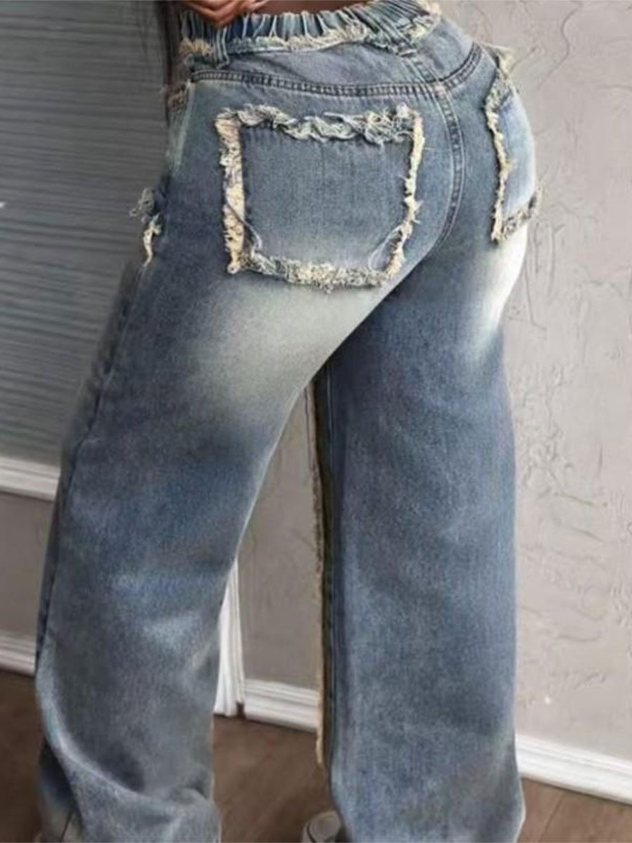 Loose Wide-Leg Denim Pants for Summer Casual Streetwear
