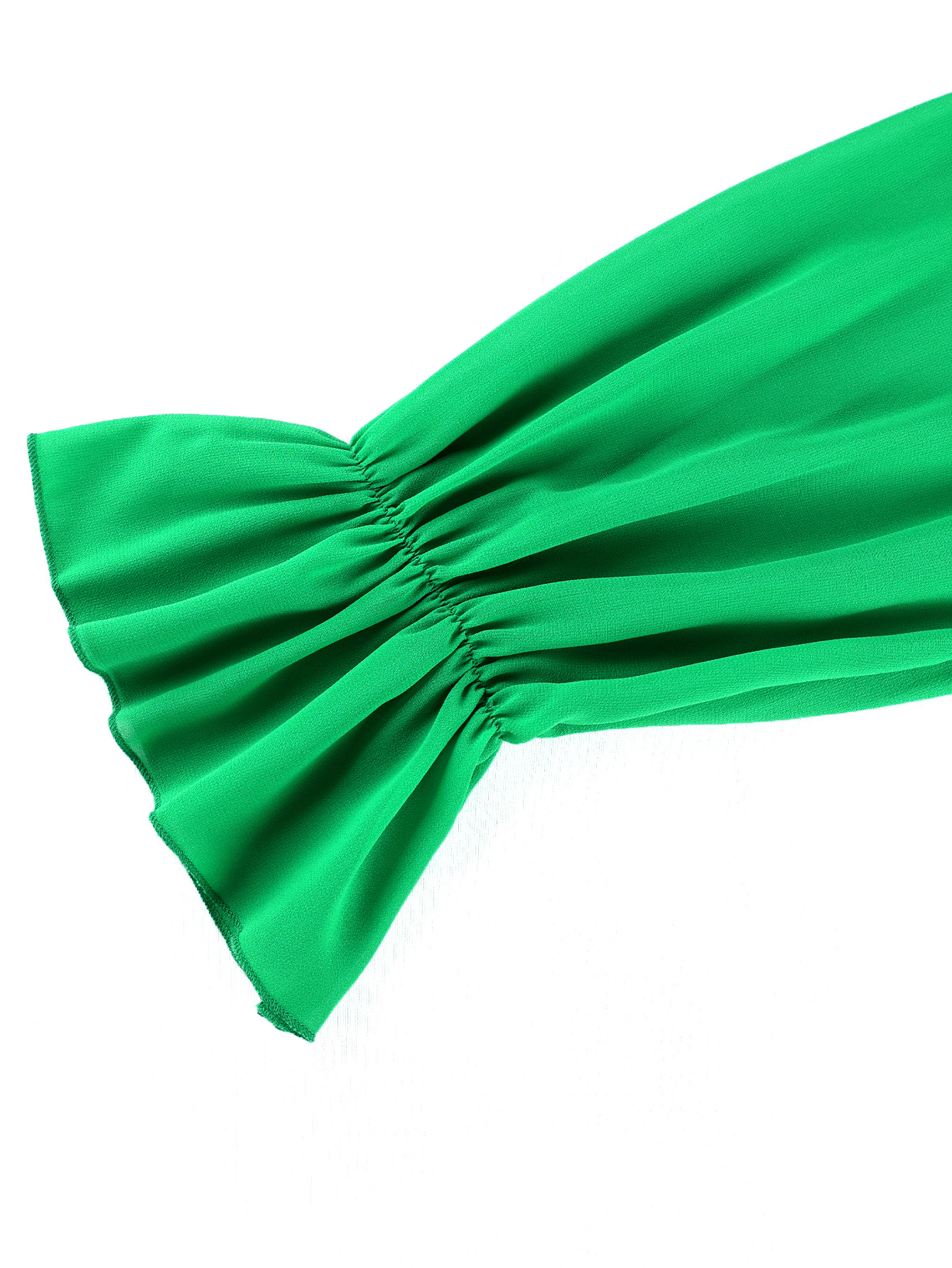 Chiffon Ruffle-Trimmed Pleated A-Line Maxi Dress for Fall