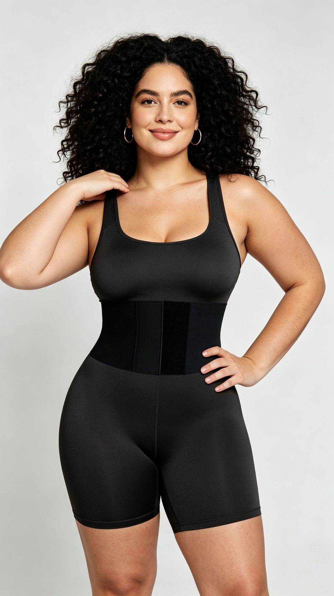 Lace-Up Sweat Waist Trainer Fitness Romper for Activewear