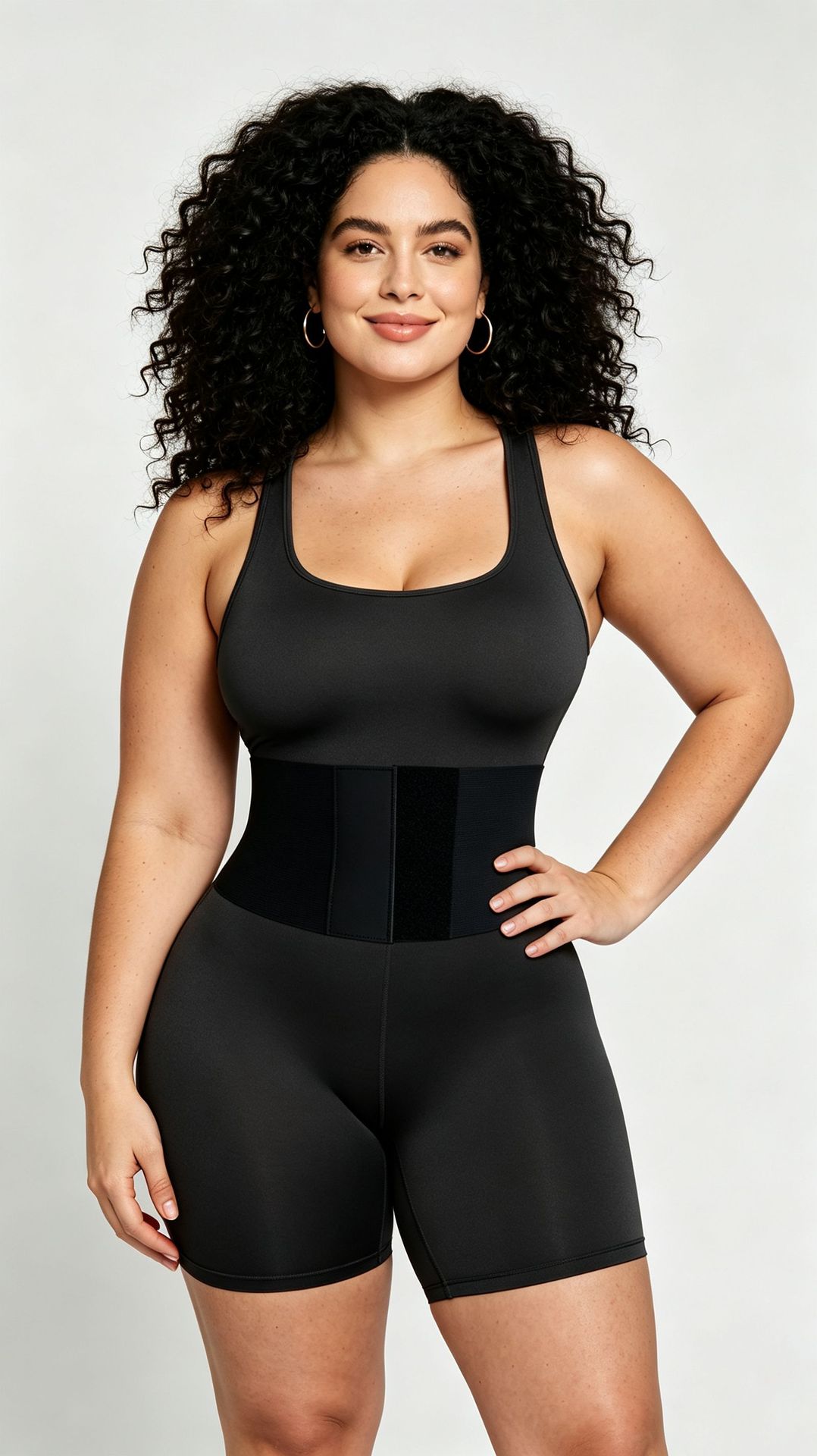 Lace-Up Sweat Waist Trainer Fitness Romper for Activewear