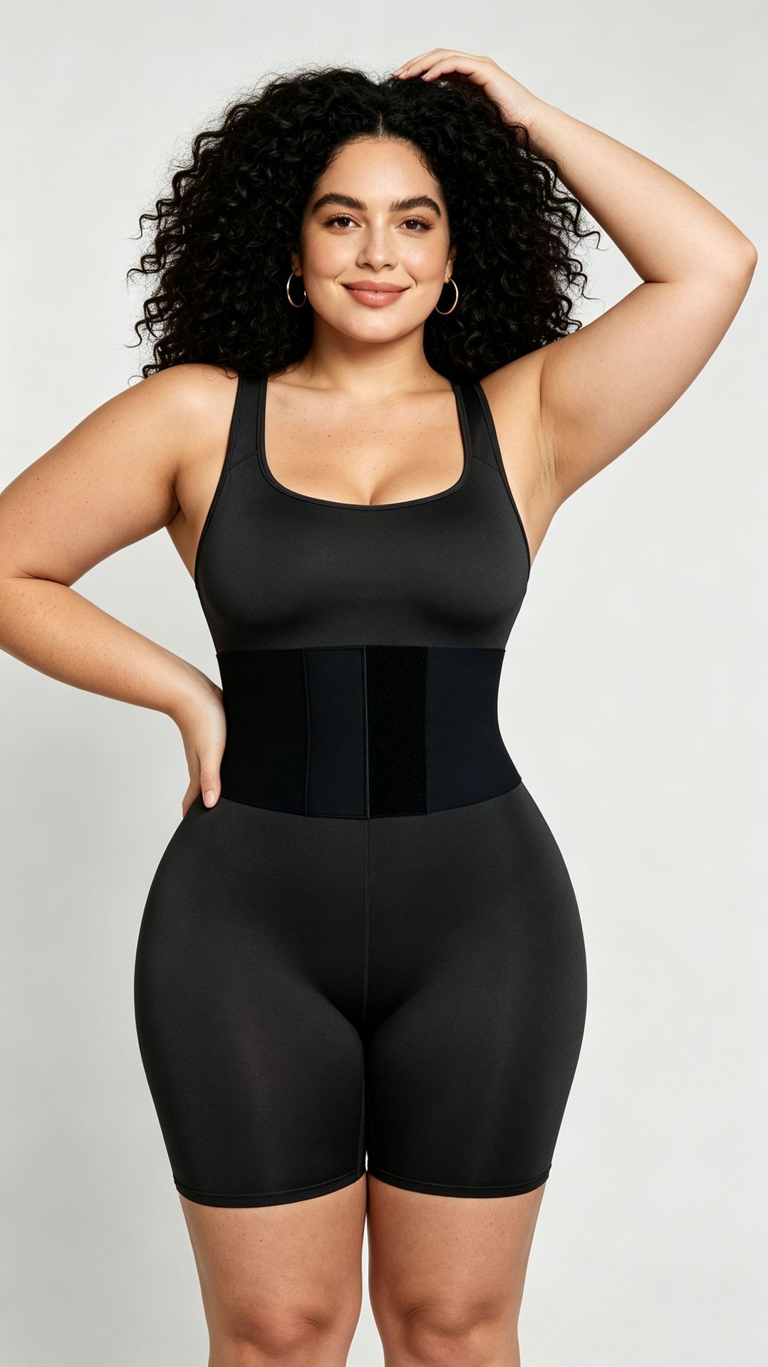 Lace-Up Sweat Waist Trainer Fitness Romper for Activewear