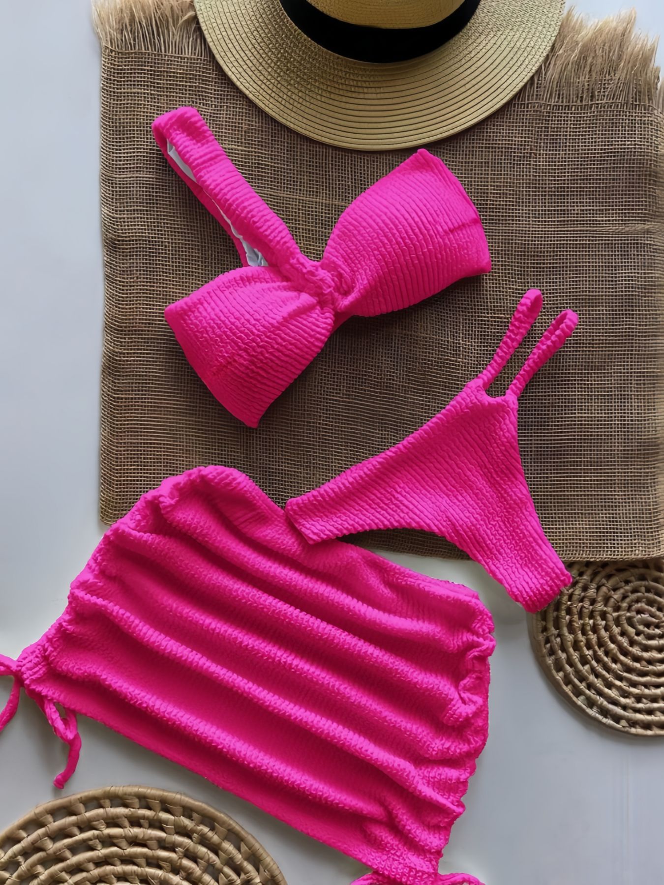 Three-Piece Bikini Swimsuit Set for Pool & Beach