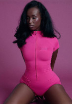 Women Stand Collar Zip‑Up Fitness Yoga Jumpsuit Women Stand Collar Zip‑Up Fitness Yoga Jumpsuit