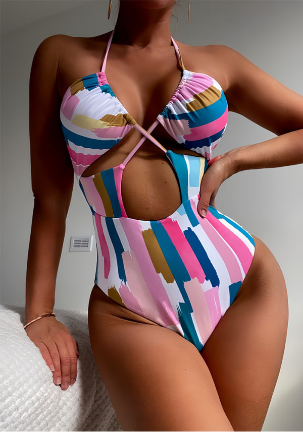 Women Sexy Printed One‑Piece Swimsuit