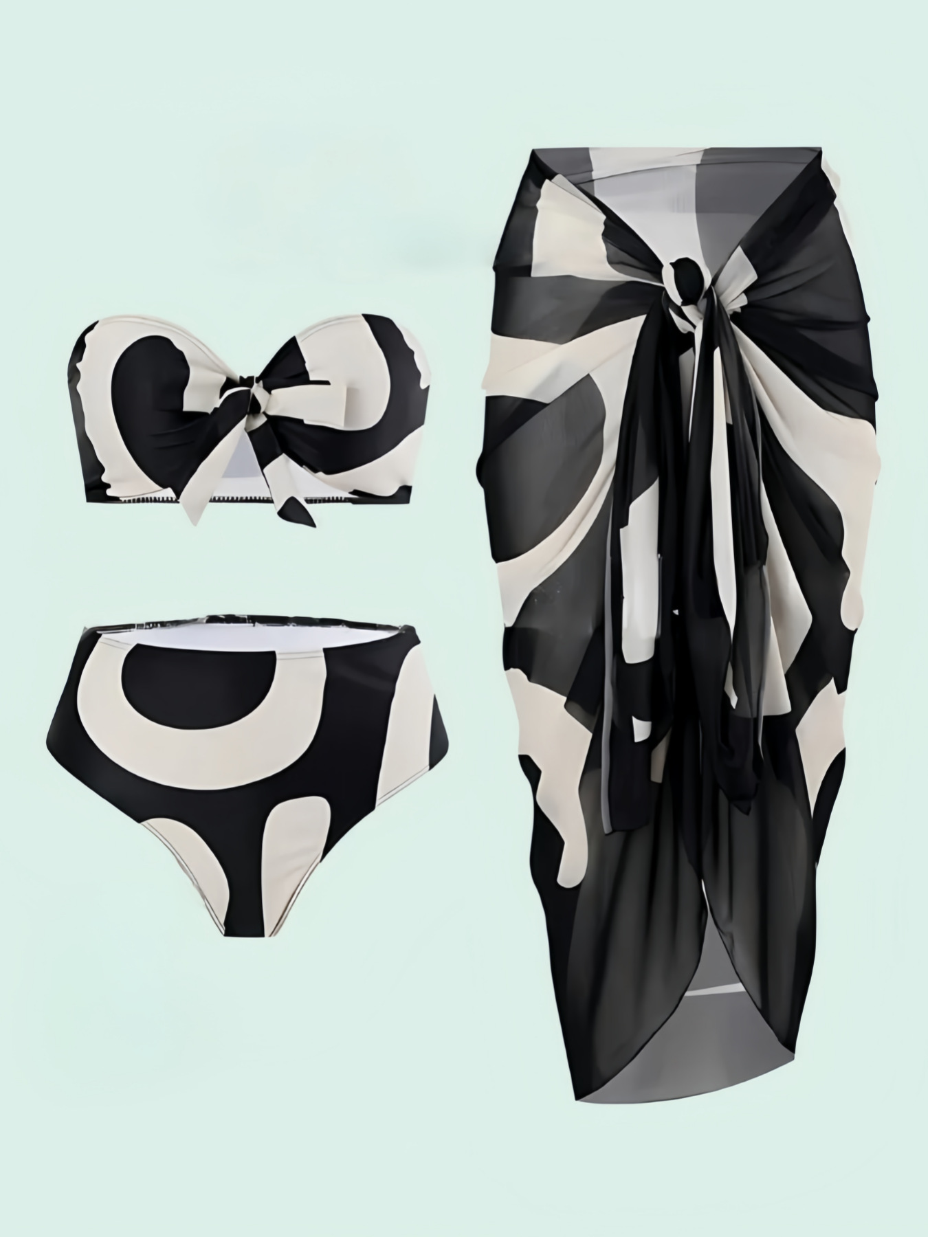 Two-Piece Bikini & Beach Skirt Swimsuit Set