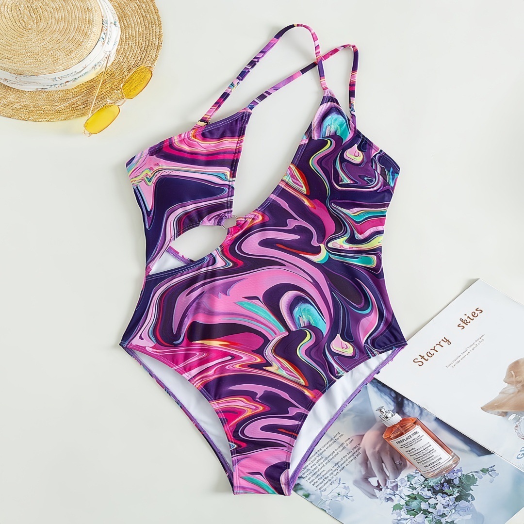 Printed One-Piece Swimsuit for Pool & Beach