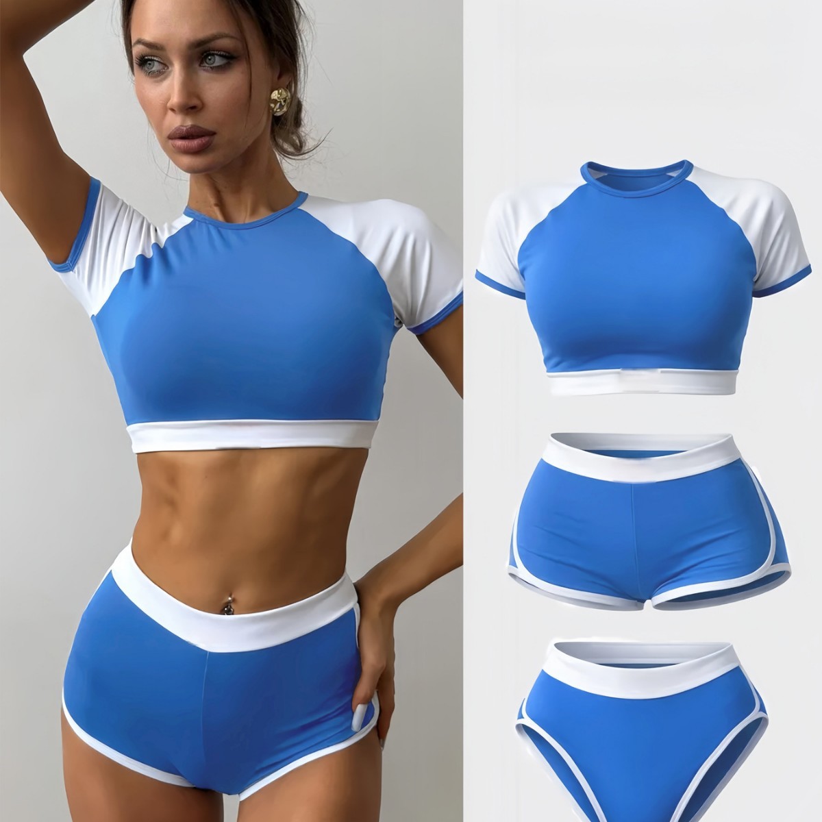 Three-Piece Swimsuit Set for Casual Beachwear