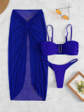 Women Bikini Swimsuit Three‑Piece Set