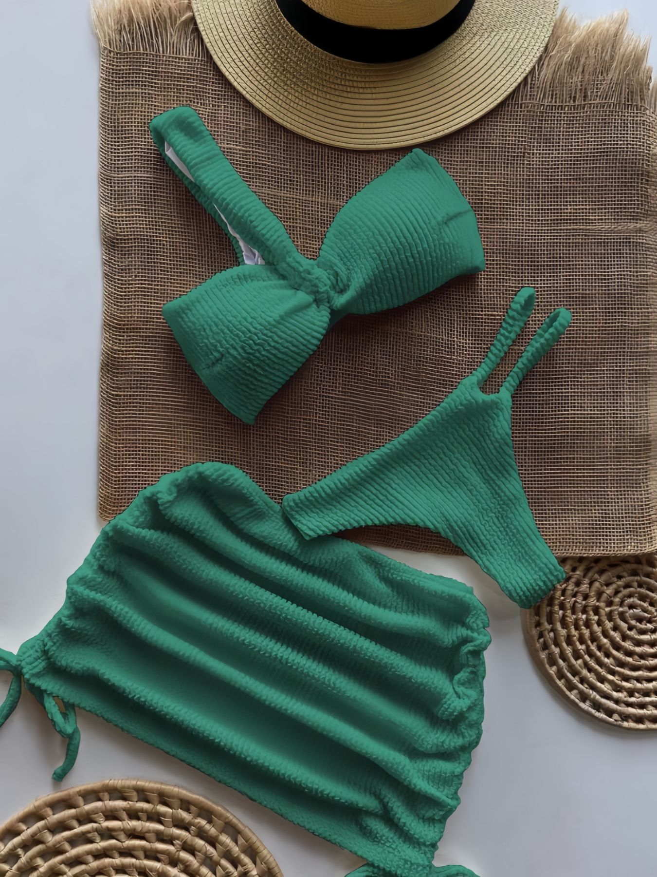 Three-Piece Bikini Swimsuit Set for Pool & Beach