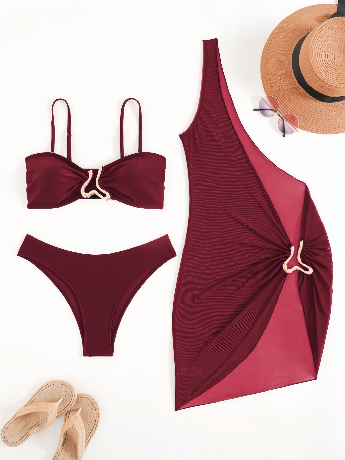 Three-Piece Swimsuit Set for Beachwear