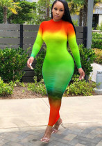 Women Fall‑Winter Gradient See‑Through Sexy Dress Women Fall‑Winter Gradient See‑Through Sexy Dress