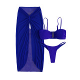Women Bikini Swimsuit Three‑Piece Set