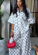 Women Autumn Polka Dot Shirt & Wide‑Leg Pants Casual Two‑Piece Set