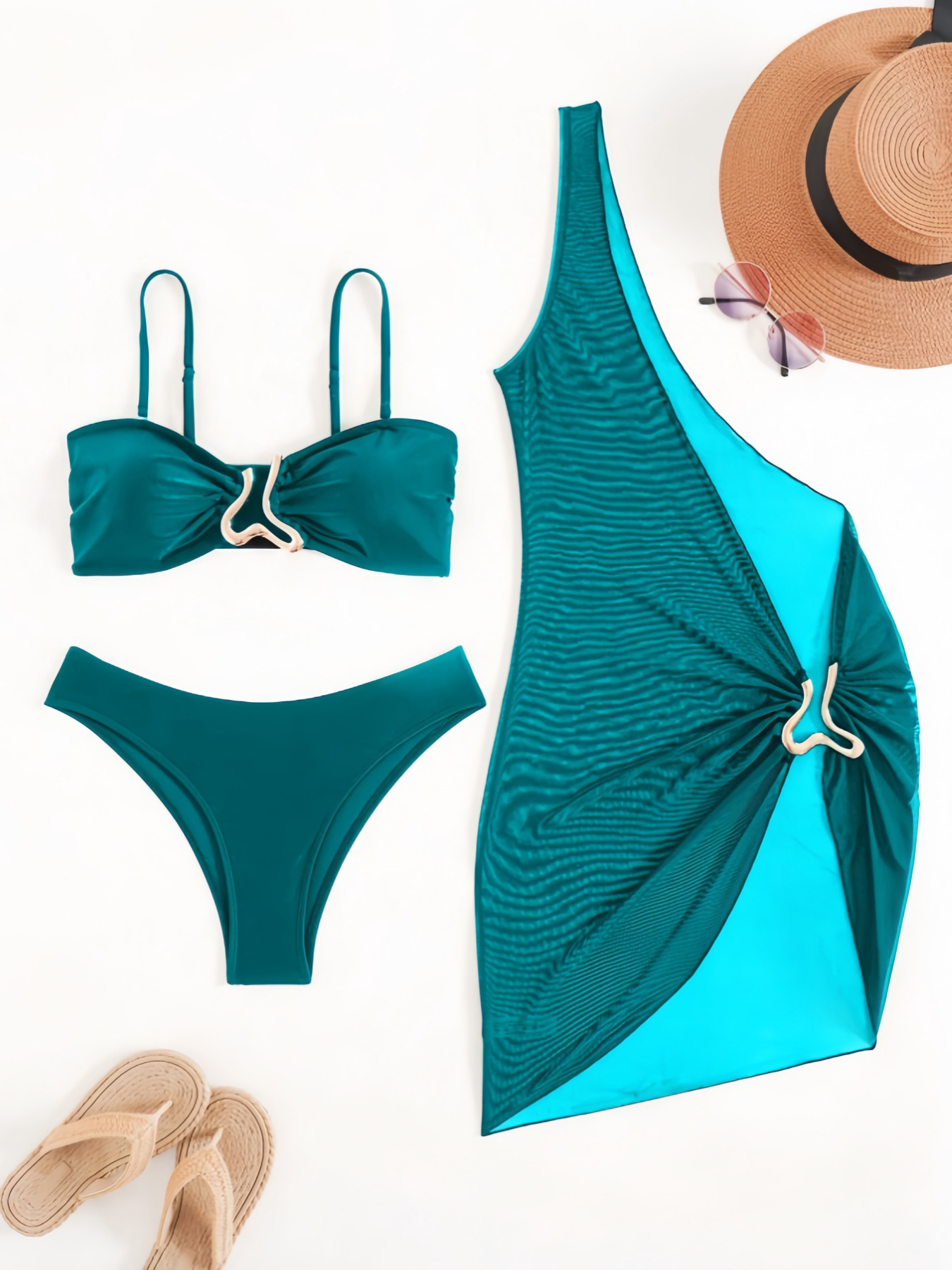 Three-Piece Swimsuit Set for Beachwear