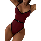 Women Color‑Block One‑Piece Swimsuit