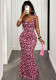 Women Floral Tie‑Strap Cami Mermaid Maxi Dress