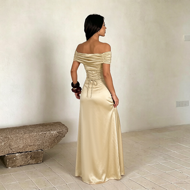 Off-Shoulder Bodycon Maxi Dress for Evening Wear